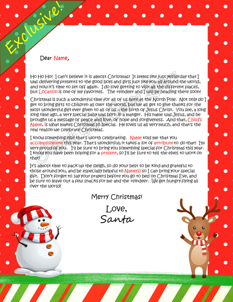 The Birth of Jesus - North Pole Santa Letters