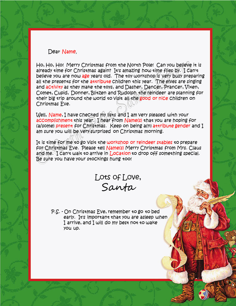 Time Flies - North Pole Santa Letters