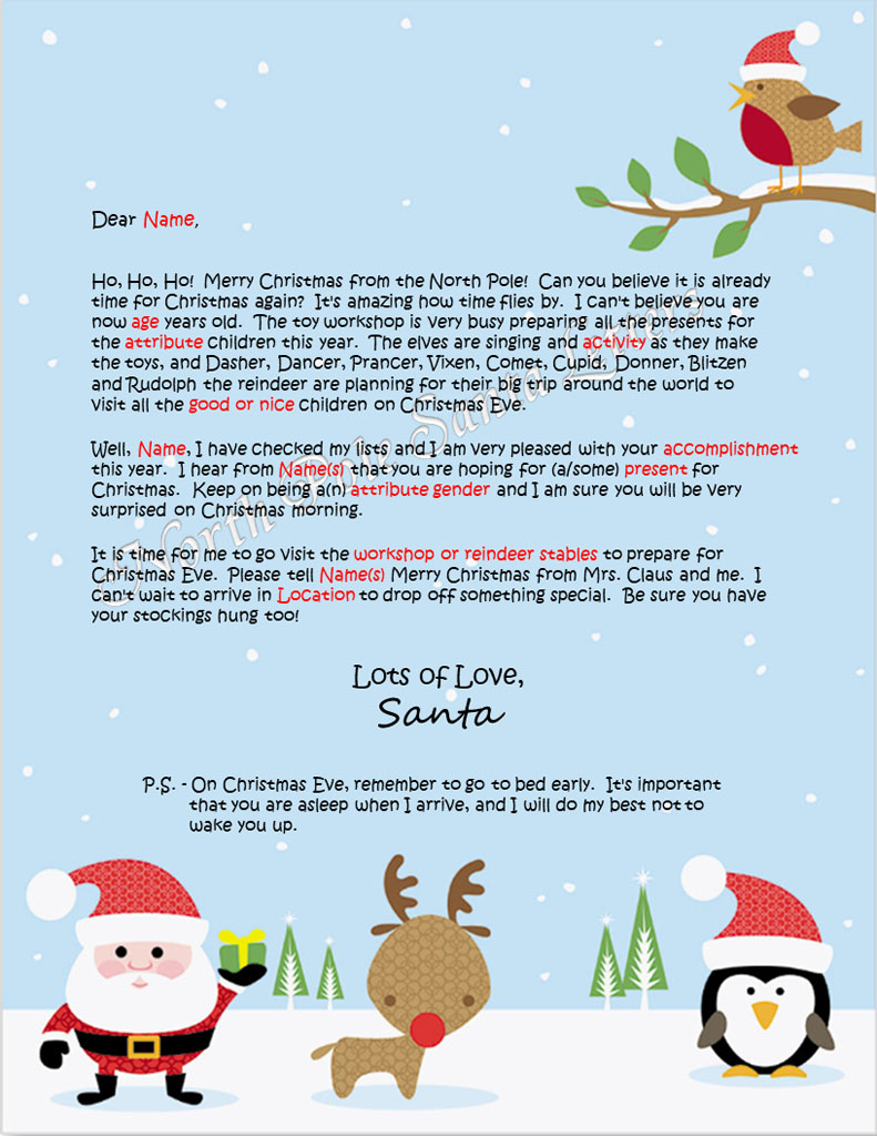 Time Flies - North Pole Santa Letters